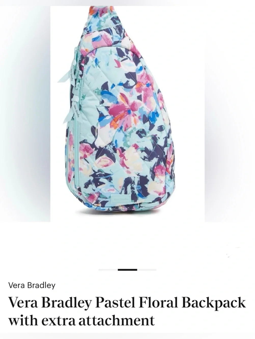 NWT Vera Bradley Multicolor Floral Crossbody Bag/Sling Backpack